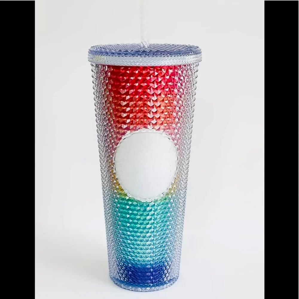Starbucks Rainbow Pride Studded Cup Ombre Cold Tumbler Venti 24oz USA New 2020 - Picture 6 of 10